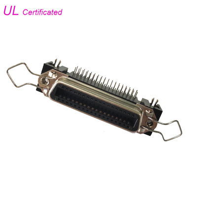 14 24 36 50 Pin Centronic PCB Right Angle Female Receptacle Connector with Bail Clip and Board Lock